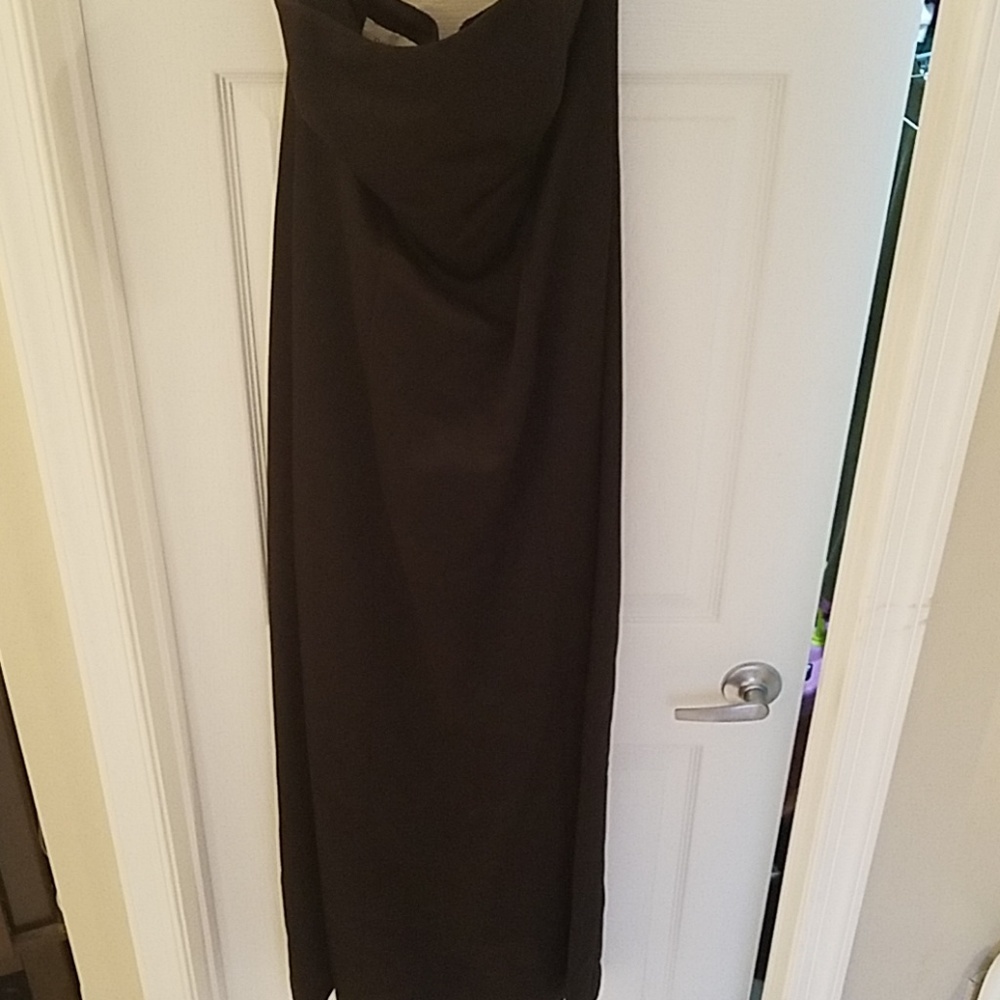 Black satin dress